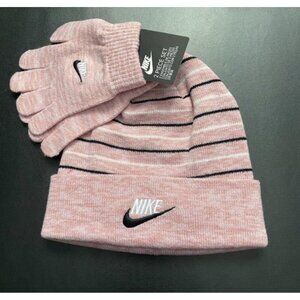 NWT Nike Winter Beanie & Gloves Set Girls Youth OS